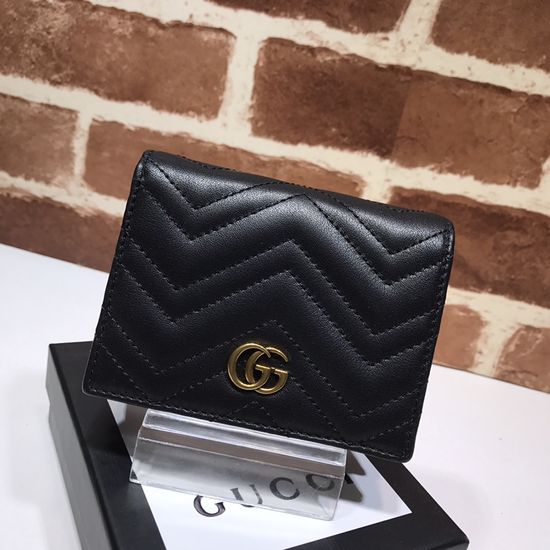 Gucci Handbag Black Leather Short Wallet 466492
