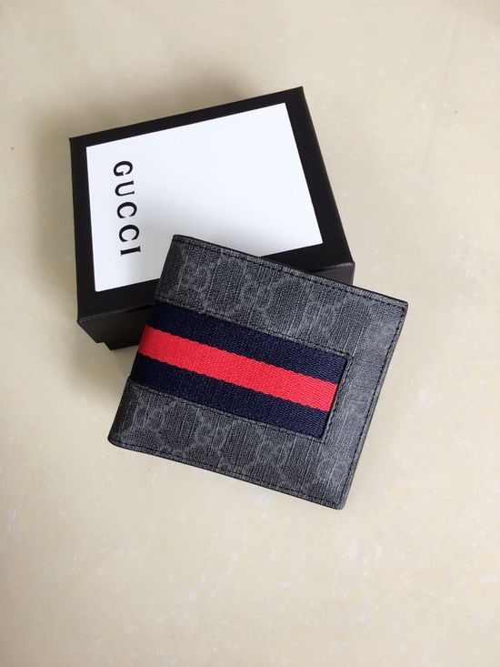 Gucci Stripe Wallet PVC Leather 408827