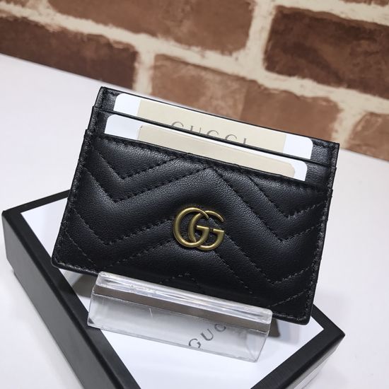 Gucci Black Leather Card Holder 443127