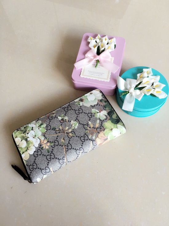 Gucci Flower Series Zipper Wallet 404071