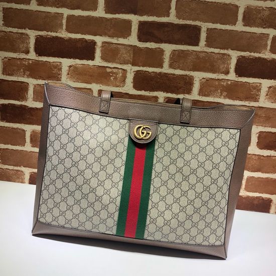 Gucci Coffee Rubber Large Tote Bag 547947