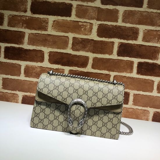 Gucci Brown/Khaki Crossbody Bag with Wine God Head 400249 6868
