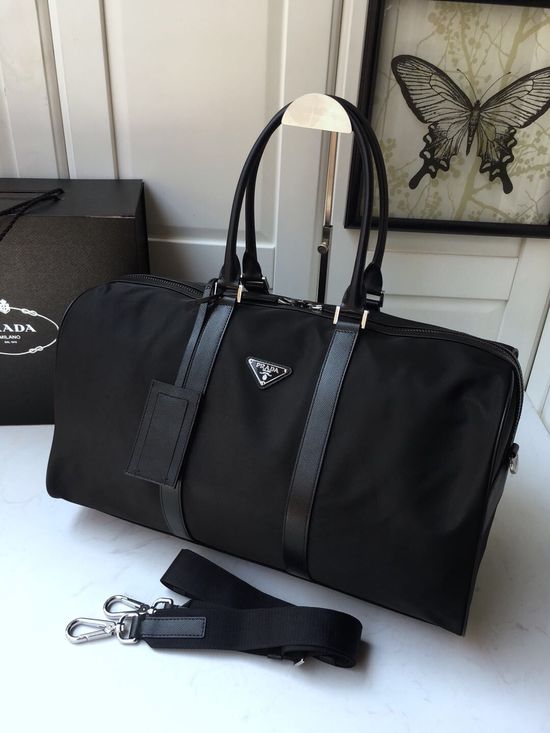 Prada Parachute Fabric Large Travel Duffel Bag 1V19S