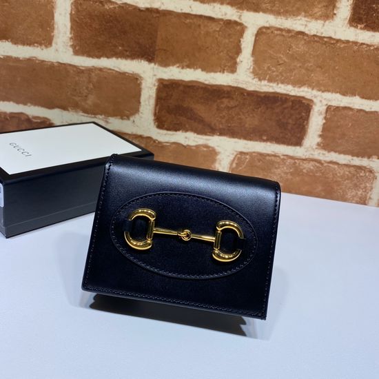 Gucci Short Wallet Black Leather 621887