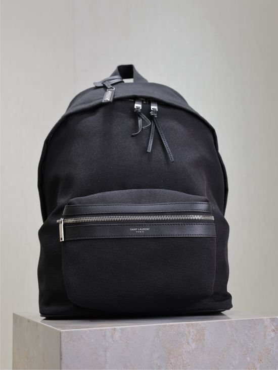 Yves Saint Laurent Canvas Leather Trim Backpack 534967
