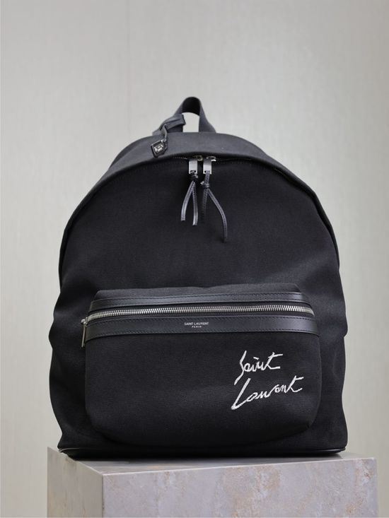 Yves Saint Laurent Canvas Leather Backpack 326865