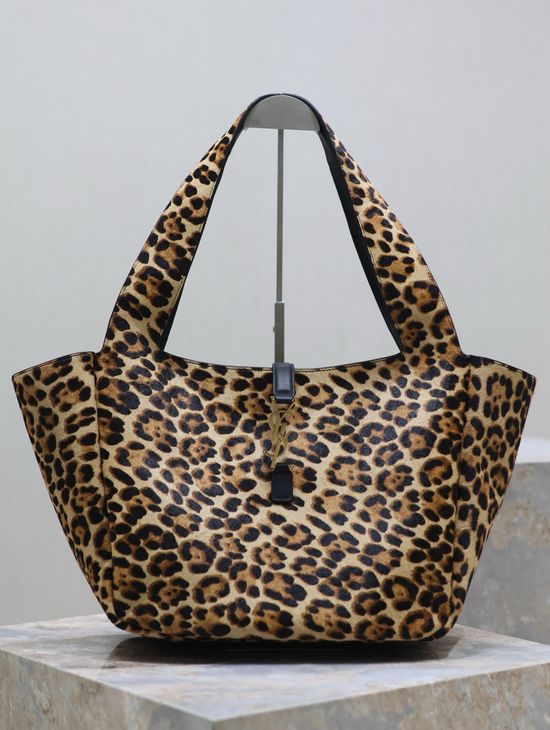 Yves Saint Laurent Bea Leopard Print Hobo Shopping Bag 763435