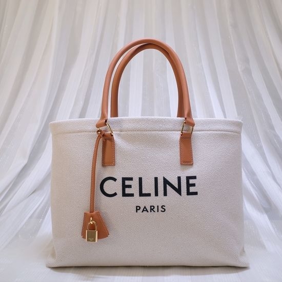 Celine Tote Bag Printed Canvas Zipper Handbag 190062