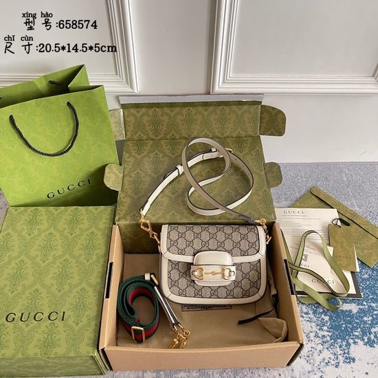 Gucci Handbag White Leather Bag 658574