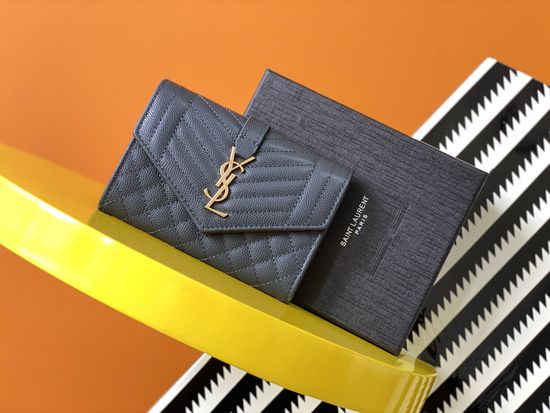 Yves Saint Laurent MONOGRAM Envelope Leather Wallet 651026