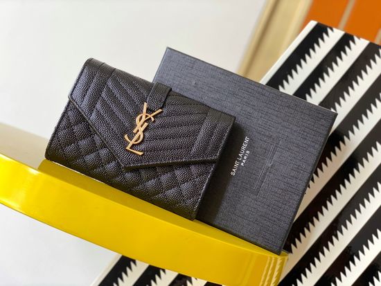 Yves Saint Laurent MONOGRAM Envelope Leather Wallet 651026