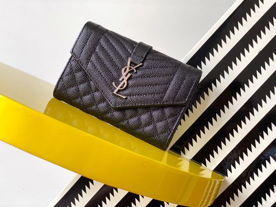 Yves Saint Laurent Monogram Mix Matelasse Leather Small Envelope Wallet 651026