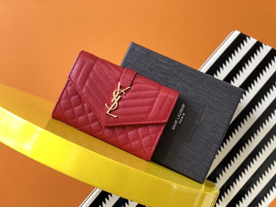 Yves Saint Laurent Monogram Mix Matelasse Leather Mini Wallet 651026