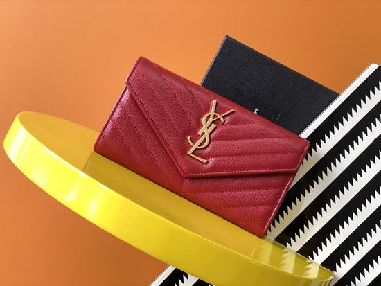 Yves Saint Laurent Envelope Wallet Grain Leather 372264