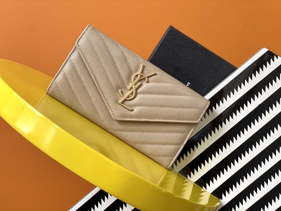 Yves Saint Laurent Grained Leather Envelope Wallet 372264