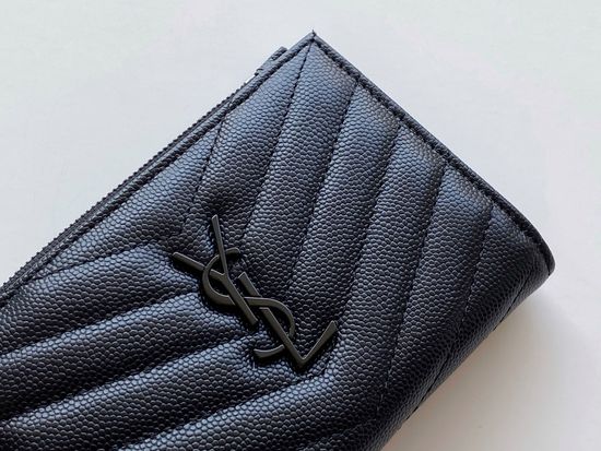 Yves Saint Laurent MONOGRAM Grain Leather Zip Wallet 575974