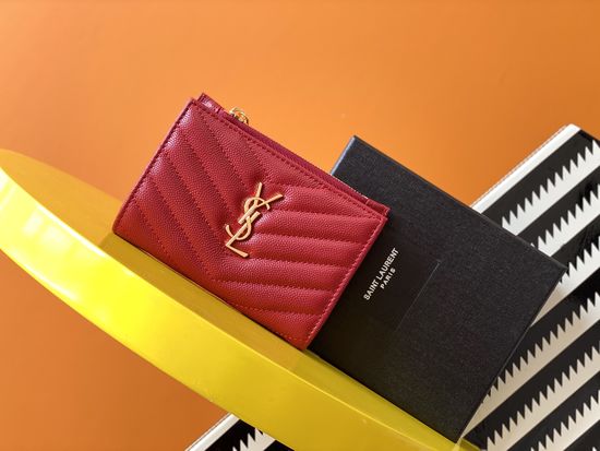 Yves Saint Laurent MONOGRAM Grain Leather Zip Wallet 575974