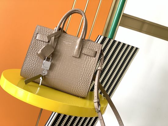 Yves Saint Laurent Sac De Jour Crocodile Pattern Handbag 392035