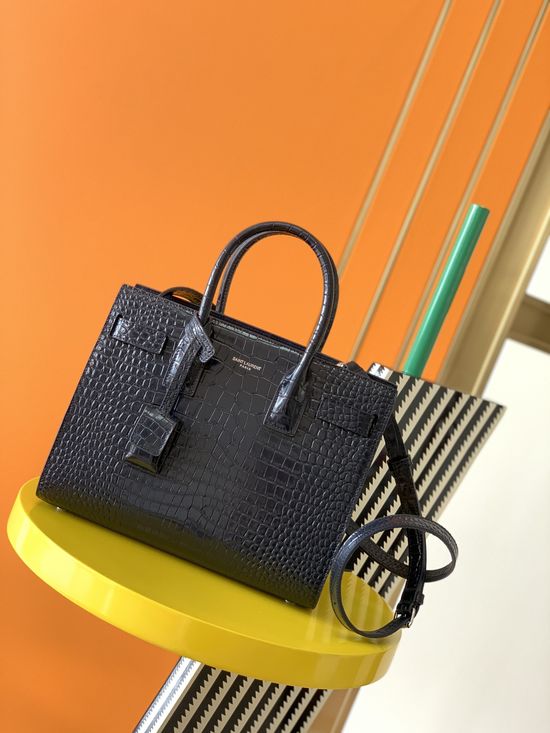 Yves Saint Laurent Sac De Jour Crocodile Embossed Bag 421863