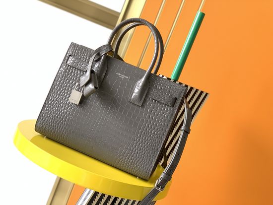 Yves Saint Laurent Sac De Jour Crocodile Embossed Bag 421863