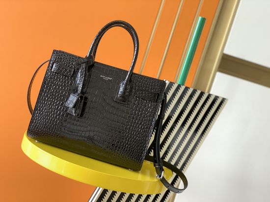 Yves Saint Laurent Sac De Jour Crocodile Embossed Bag 421863