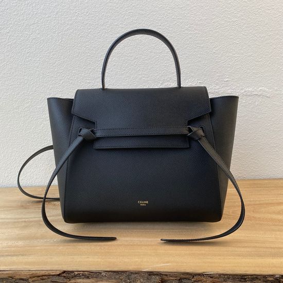 Celine Belt Grained Leather Satchel 189153