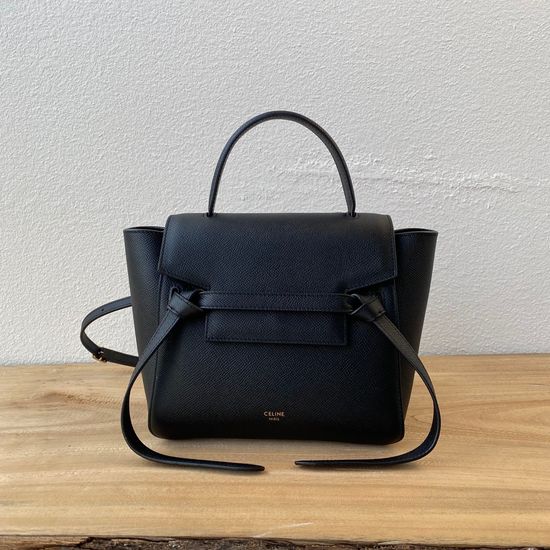 Celine Belt Grained Leather Satchel 185003