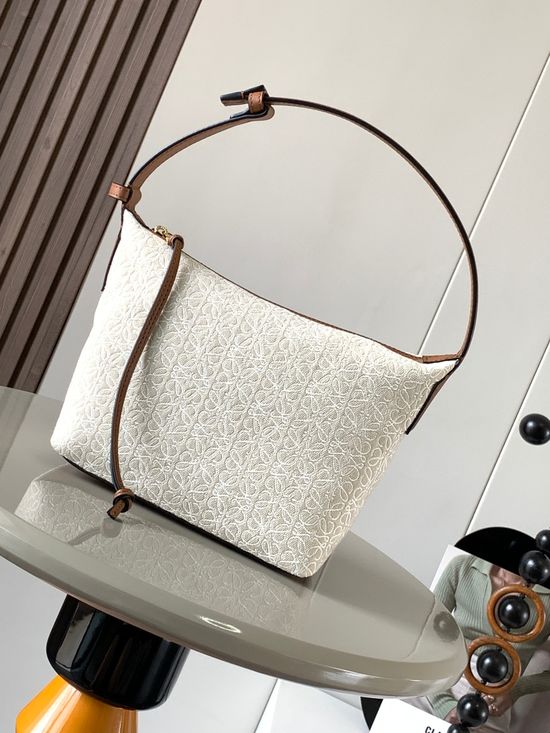 Loewe Cubi Anagram Jacquard Leather Shoulder Bag 9007
