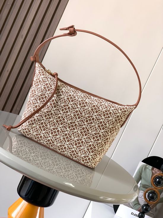 Loewe Cubi Jacquard Leather Shoulder Bag 9007
