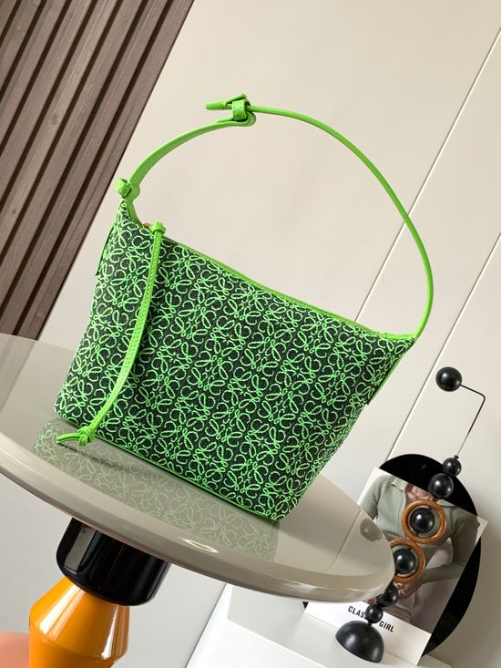 Loewe Cubi Jacquard Leather Shoulder Bag 9007