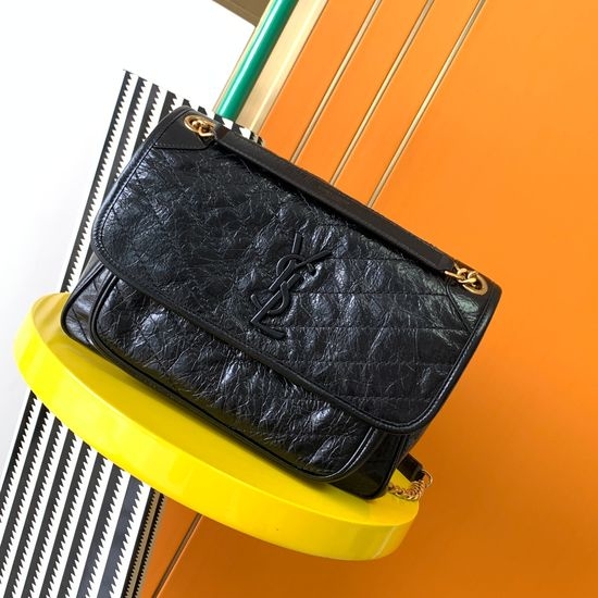 Yves Saint Laurent YSL Niki Crinkled Leather Bag 653158 498894