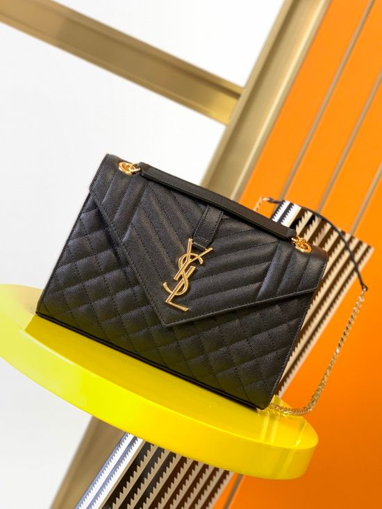 Yves Saint Laurent Grain Leather Envelope Bag 487206