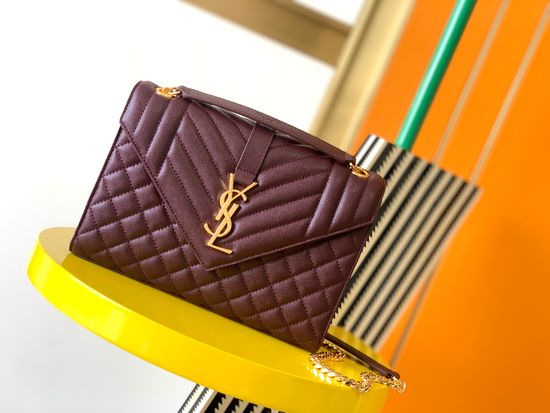 Yves Saint Laurent Envelope Grained Leather Shoulder Bag 487206