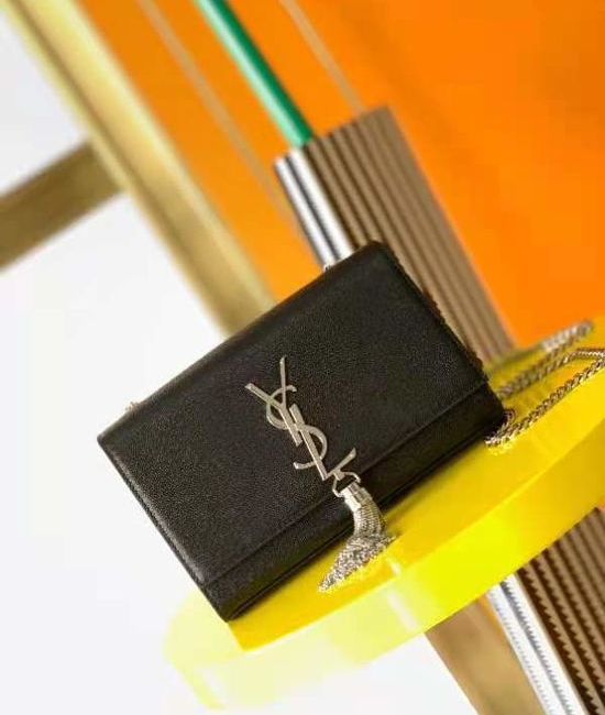 Yves Saint Laurent YSL KATE Textured Leather Tassel Chain Bag 474366