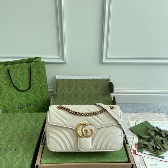 Gucci Medium White Leather Tote Bag 443497