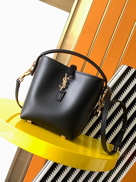 Yves Saint Laurent LE 37 Mini Shiny Leather Bucket Bag 765870