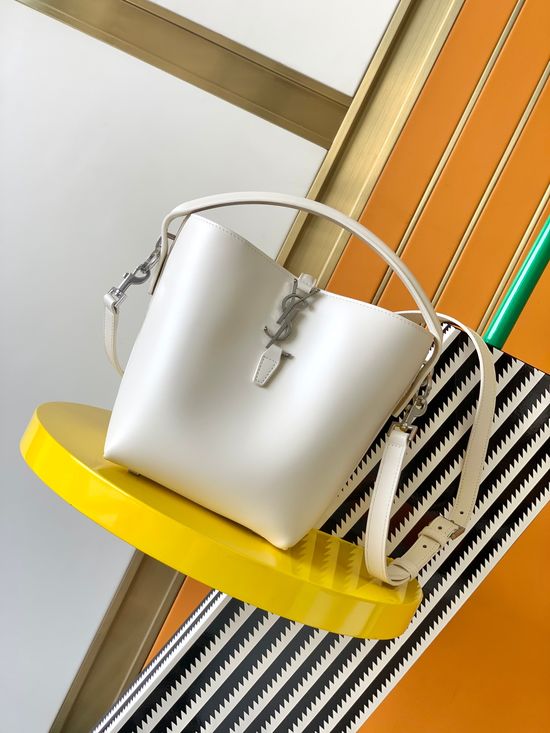 Yves Saint Laurent LE 37 Small Glossy Leather Bucket Bag 749036-168660