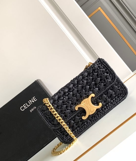 Celine Triomphe Woven Chain Shoulder Bag 197993
