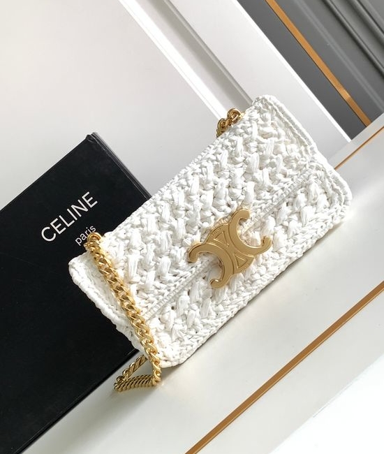 Celine Triomphe Woven Chain Shoulder Bag 197993