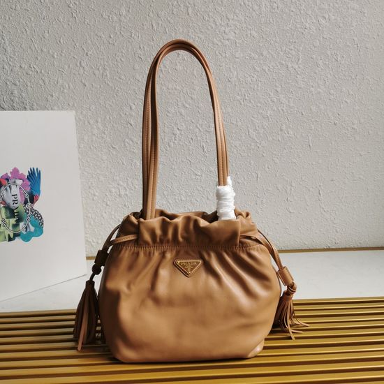 Prada Drawstring Lambskin Bucket Bag 1BG541