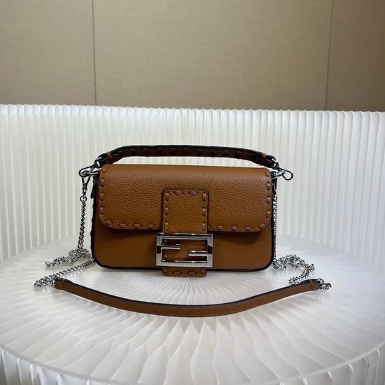 Fendi Baguette Brown Leather Mini Bag 7307