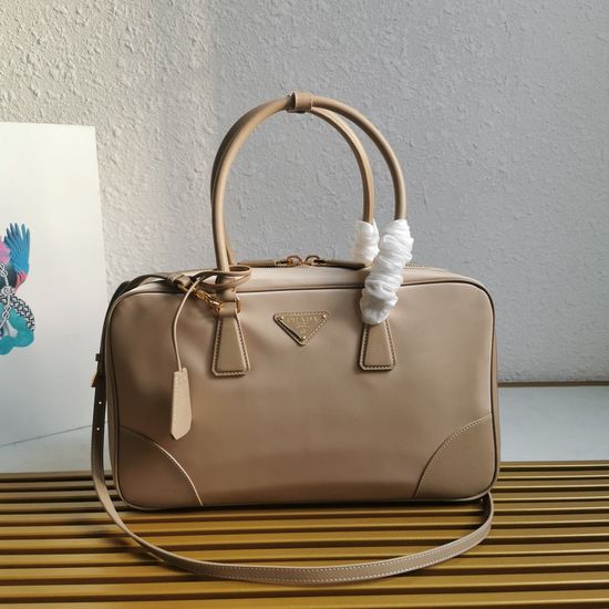 Prada Re-Nylon Medium Handbag with Saffiano Leather Trim 1BB114