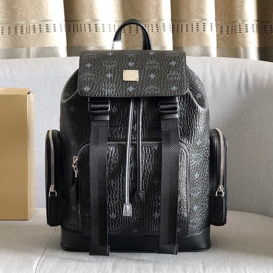 MCM Brandenburg Black Small Backpack 7335