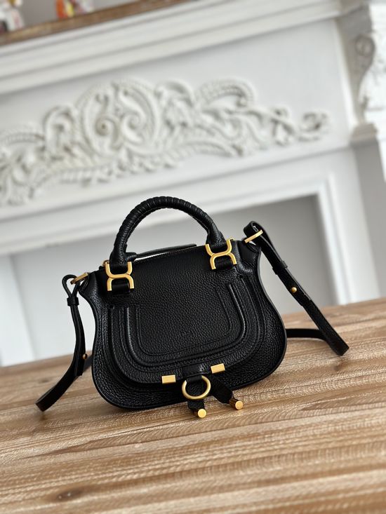 Chloe Marcie Black Leather Satchel 4859