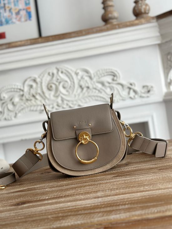 Chloe Tess Small Grey Saddle Handbag S1153