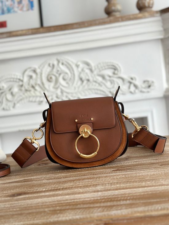 Chloe Tess Small Khaki Saddle Handbag S1153