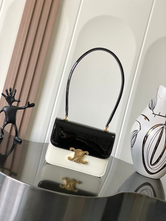 Celine TEEN GARANCE Two-tone Patent Leather Bag 118053FYE