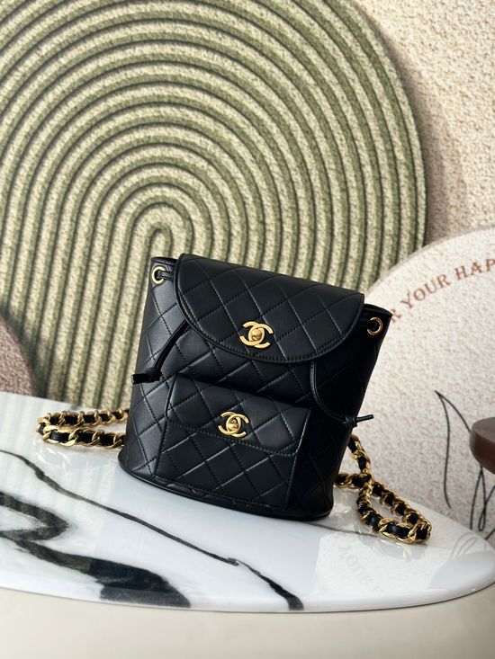Chanel Vintage Quilted Lambskin Chain Backpack A2210