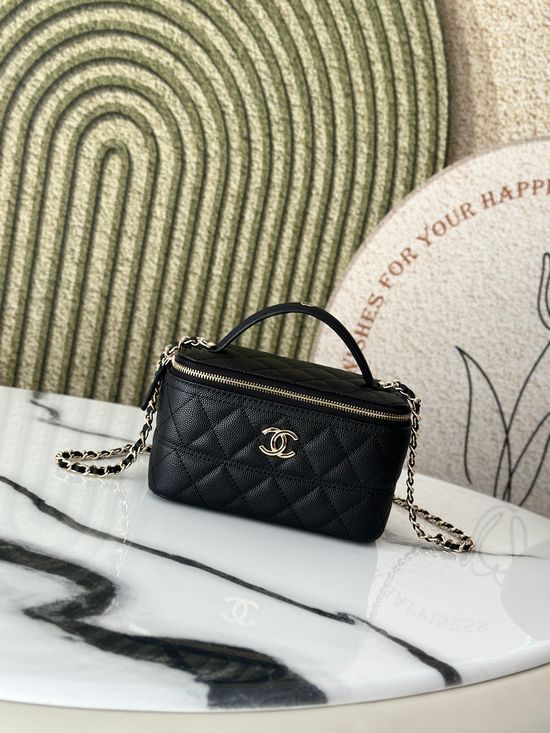 Chanel Crossbody Lipstick Bag Grained Calfskin 66022
