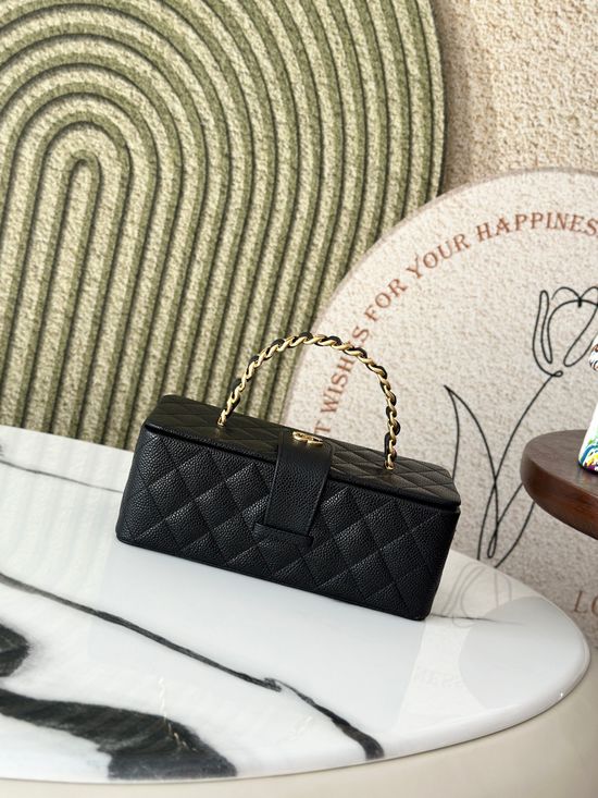 Chanel Vintage Cosmetic Bag Black Caviar Leather 2226